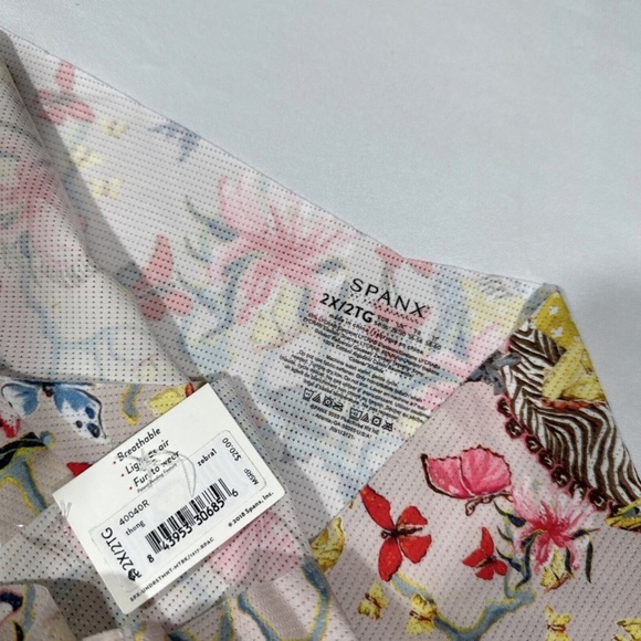 NWT $20 Spanx [ PLUS 2X ] Breathable Under Statements Thong‎ in Floral Zebra - Picture 6 of 11